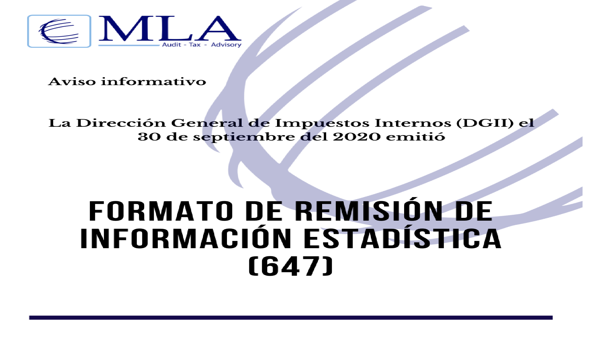 FORMATO DE REMISIÓN DE INFORMACIÓN ESTADÍSTICA (647)